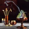 10f30b3e fb20 47c0 9b76 2a4a42f92fb1 1 Glazed Antique Brass Incense Burner Kit (9 Pcs)